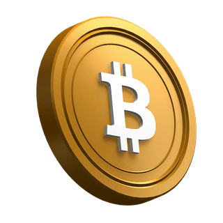 Vinklet Bitcoin BTC-mynt brukt som visuelt element i hero-seksjonen